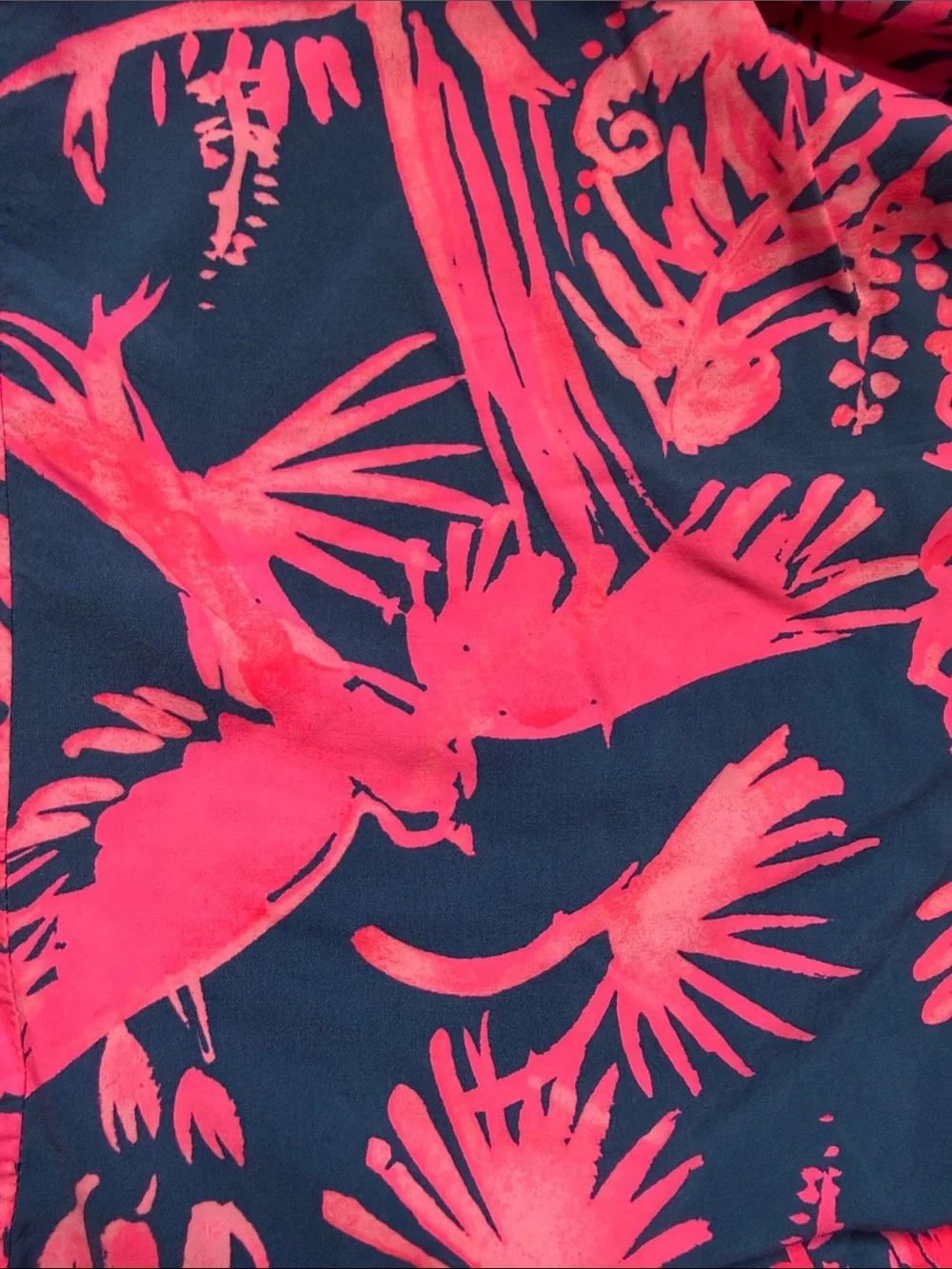 Tropical Wide Leg Lilly Pulitzer Navy and Bright Pink Lounge Beach Bottoms Small